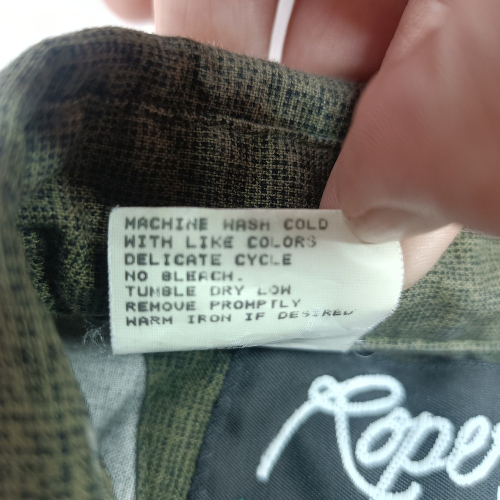 Vtg Roper Border Mens S Western Pearl Snap Shirt Aztec Geometric Olive Green USA - Picture 5 of 6